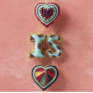 NWT Anthropologie Love is Love Beaded Ornament
